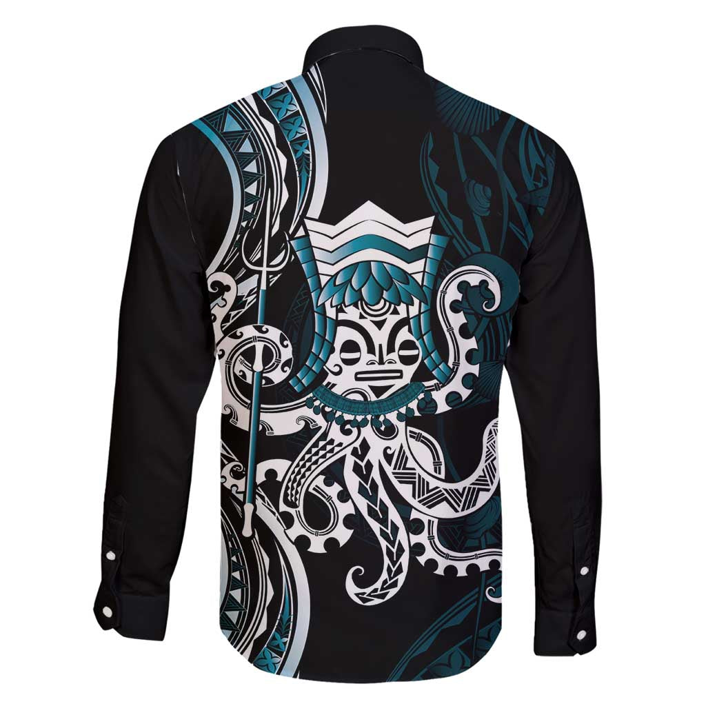 Turquoise Hawaii Kanaloa God Family Matching Mermaid Dress and Hawaiian Shirt Hawaiian Octopus