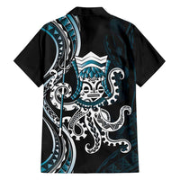 Turquoise Hawaii Kanaloa God Family Matching Tank Maxi Dress and Hawaiian Shirt Hawaiian Octopus