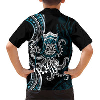 Turquoise Hawaii Kanaloa God Kid Hawaiian Shirt Hawaiian Octopus