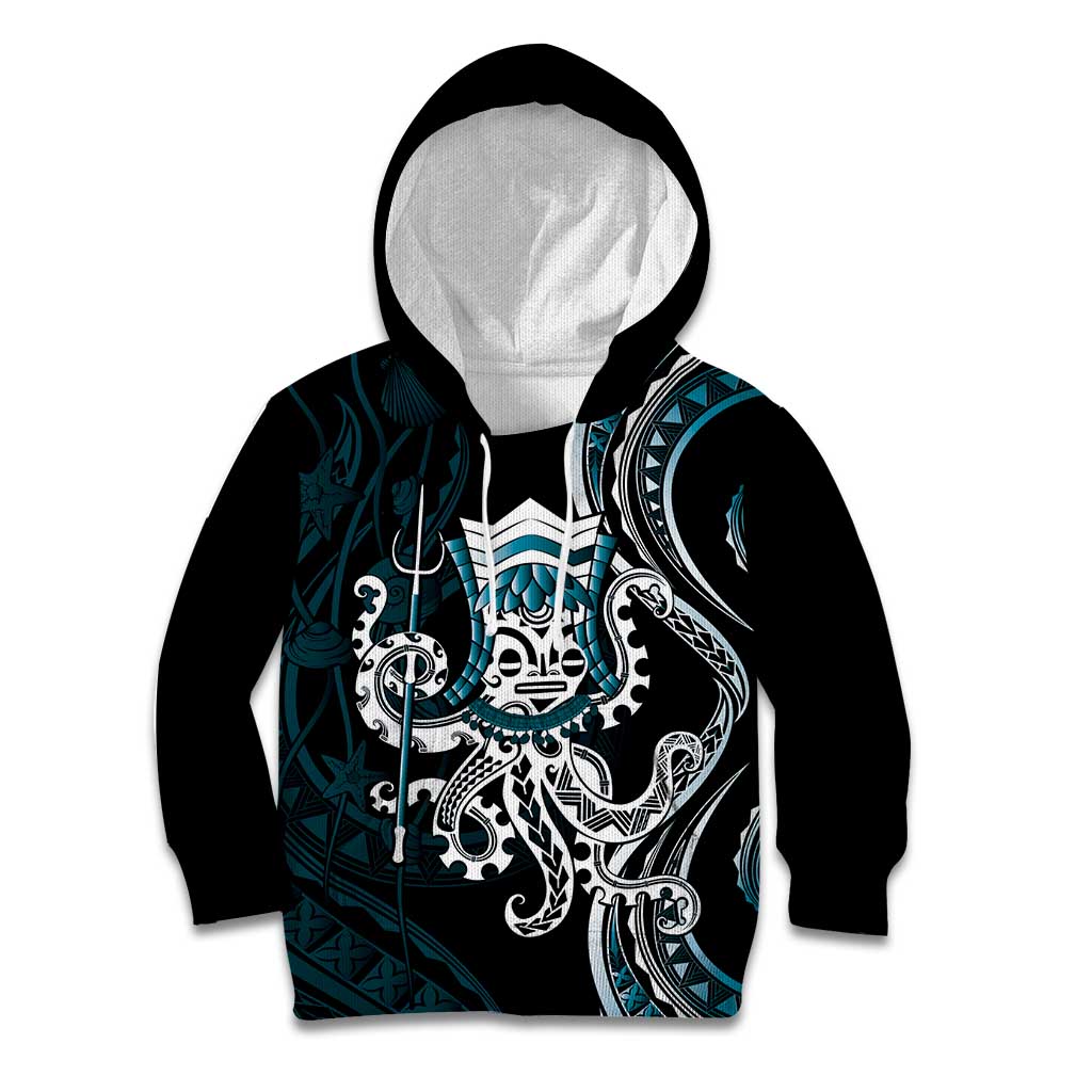 Turquoise Hawaii Kanaloa God Kid Hoodie Hawaiian Octopus