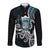 Turquoise Hawaii Kanaloa God Long Sleeve Button Shirt Hawaiian Octopus