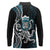 Turquoise Hawaii Kanaloa God Long Sleeve Polo Shirt Hawaiian Octopus