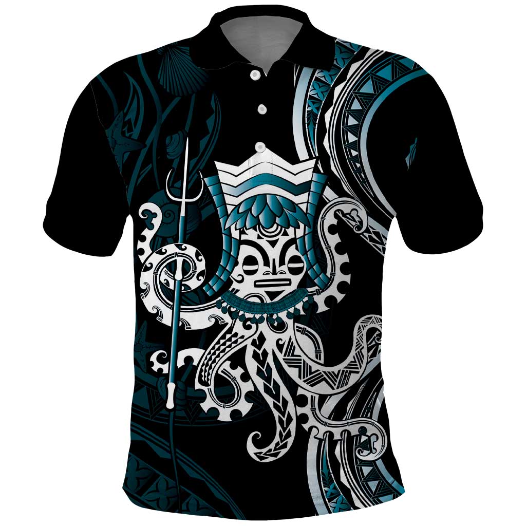 Turquoise Hawaii Kanaloa God Polo Shirt Hawaiian Octopus