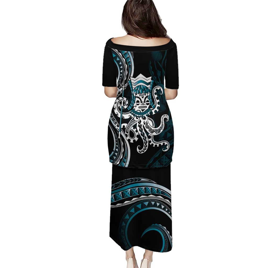 Turquoise Hawaii Kanaloa God Puletasi Hawaiian Octopus
