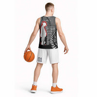 New Zealand ANZAC Day Basketball Jersey 25th April Silver Fern With Poppy - Polynesian Pride