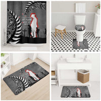 New Zealand ANZAC Day Bathroom Set 25th April Silver Fern With Poppy - Polynesian Pride