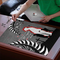 New Zealand ANZAC Day Puzzle 25th April Silver Fern With Poppy - Polynesian Pride