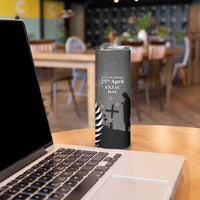 New Zealand ANZAC Day Skinny Tumbler 25th April Silver Fern With Poppy LT14 - Polynesian Pride