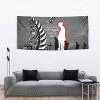 New Zealand ANZAC Day Tapestry 25th April Silver Fern With Poppy
