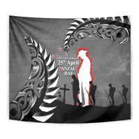 New Zealand ANZAC Day Tapestry 25th April Silver Fern With Poppy