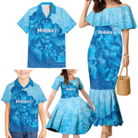 Aloha Hawaii Molokai Island Family Matching Mermaid Dress and Hawaiian Shirt Hibiscus Tribal Honu Hawaiian Tattoo
