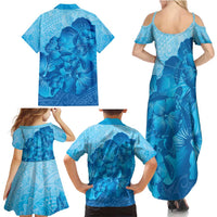 Aloha Hawaii Molokai Island Family Matching Summer Maxi Dress and Hawaiian Shirt Hibiscus Tribal Honu Hawaiian Tattoo