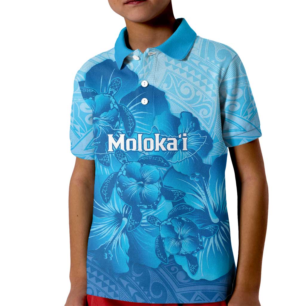 Aloha Hawaii Molokai Island Kid Polo Shirt Hibiscus Tribal Honu Hawaiian Tattoo