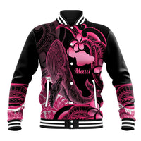 Aloha Hawaii Maui Baseball Jacket Valley Isle Humpback Whale Black