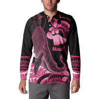 Aloha Hawaii Maui Button Sweatshirt Valley Isle Humpback Whale Black