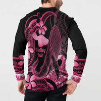 Aloha Hawaii Maui Button Sweatshirt Valley Isle Humpback Whale Black