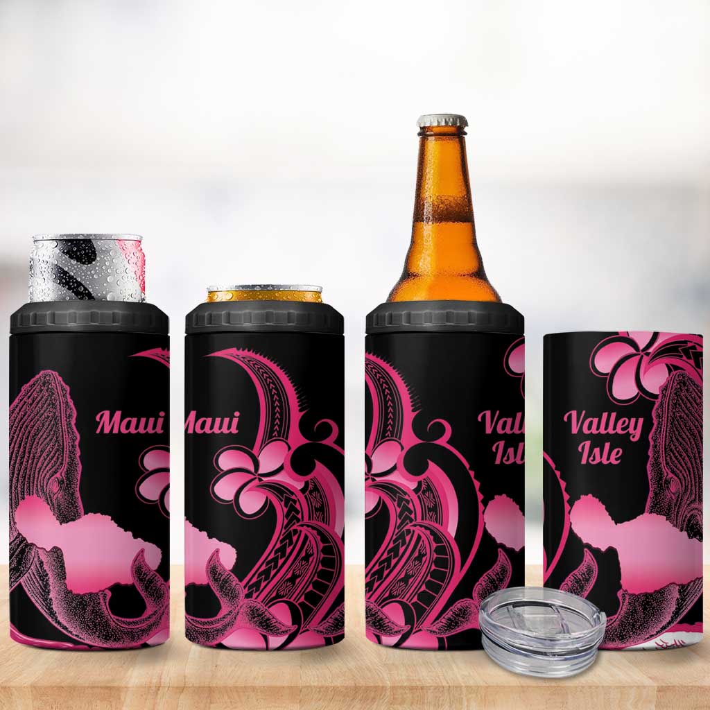 Aloha Hawaii Maui 4 in 1 Can Cooler Tumbler Valley Isle Humpback Whale Black