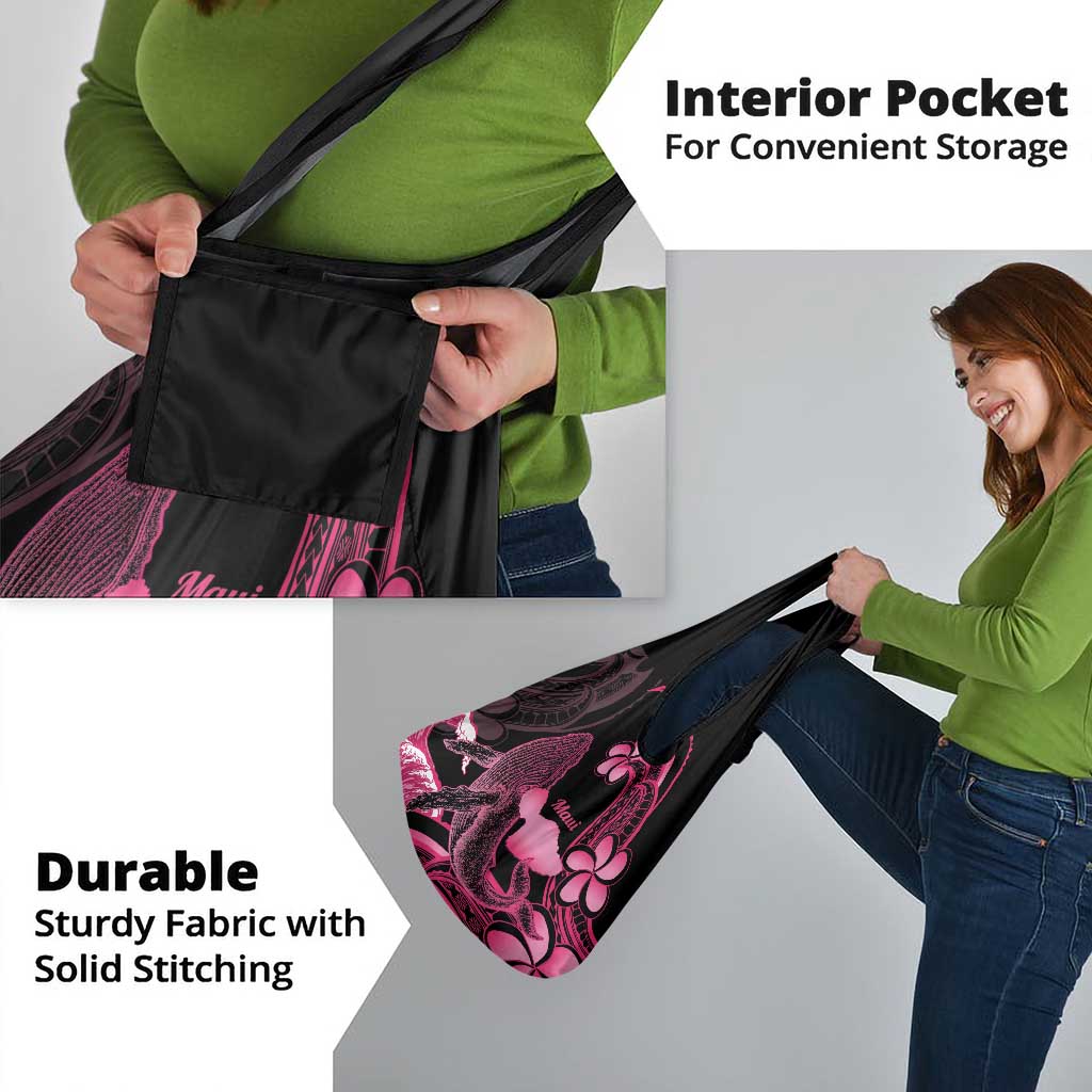 Aloha Hawaii Maui Grocery Bag Valley Isle Humpback Whale Black