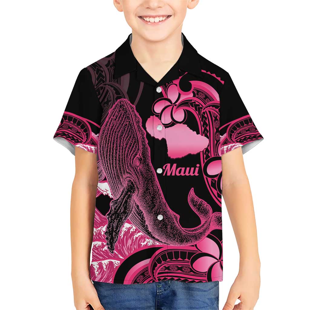 Aloha Hawaii Maui Kid Hawaiian Shirt Valley Isle Humpback Whale Black