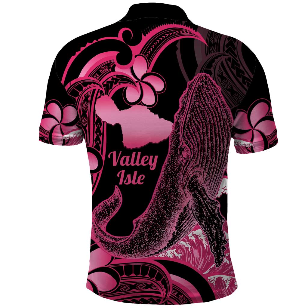 Aloha Hawaii Maui Polo Shirt Valley Isle Humpback Whale Black