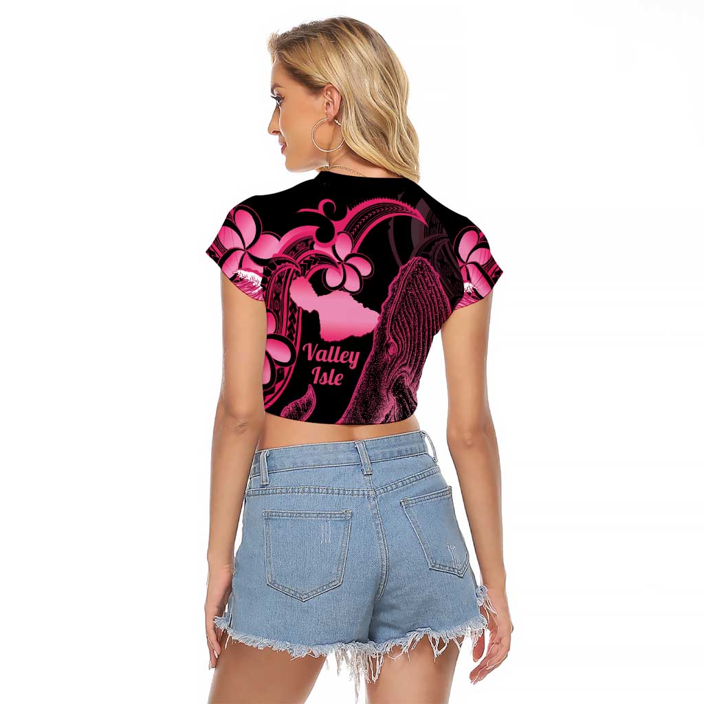 Aloha Hawaii Maui Raglan Cropped T Shirt Valley Isle Humpback Whale Black