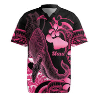 Aloha Hawaii Maui Rugby Jersey Valley Isle Humpback Whale Black
