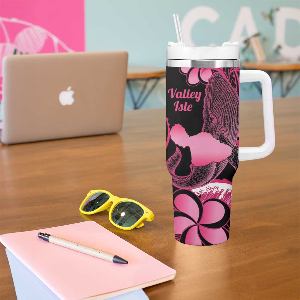 Aloha Hawaii Maui Tumbler With Handle Valley Isle Humpback Whale Black