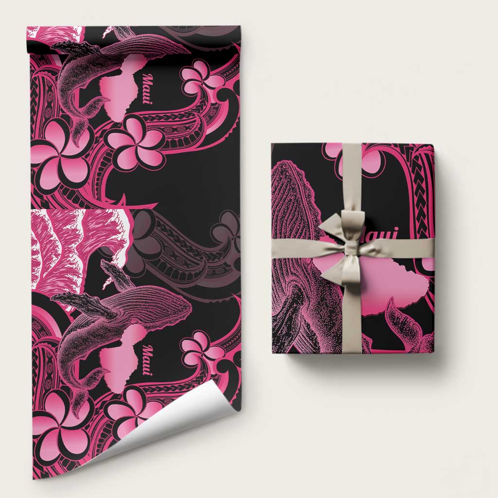 Aloha Hawaii Maui Wrapping Paper Valley Isle Humpback Whale Black - Polynesian Pride