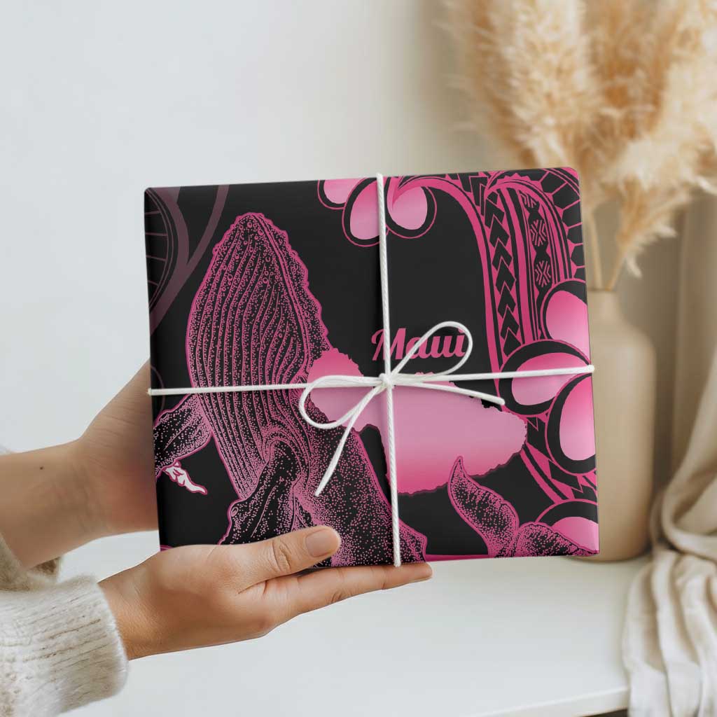 Aloha Hawaii Maui Wrapping Paper Valley Isle Humpback Whale Black - Polynesian Pride