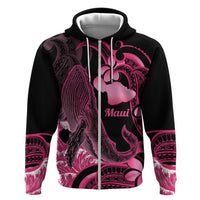 Aloha Hawaii Maui Zip Hoodie Valley Isle Humpback Whale Black
