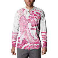 Aloha Hawaii Maui Button Sweatshirt Valley Isle Humpback Whale White