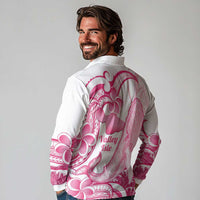 Aloha Hawaii Maui Long Sleeve Polo Shirt Valley Isle Humpback Whale White