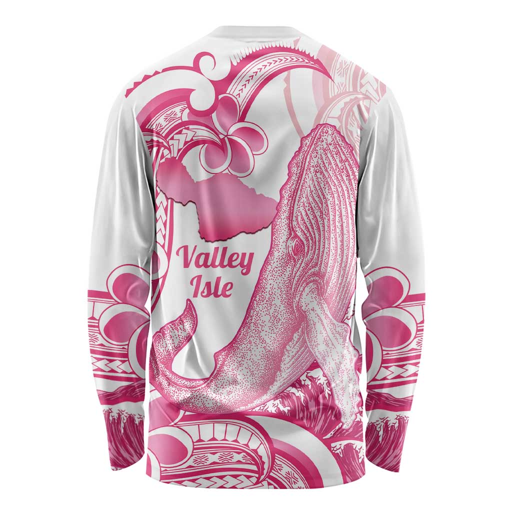 Aloha Hawaii Maui Long Sleeve Shirt Valley Isle Humpback Whale White