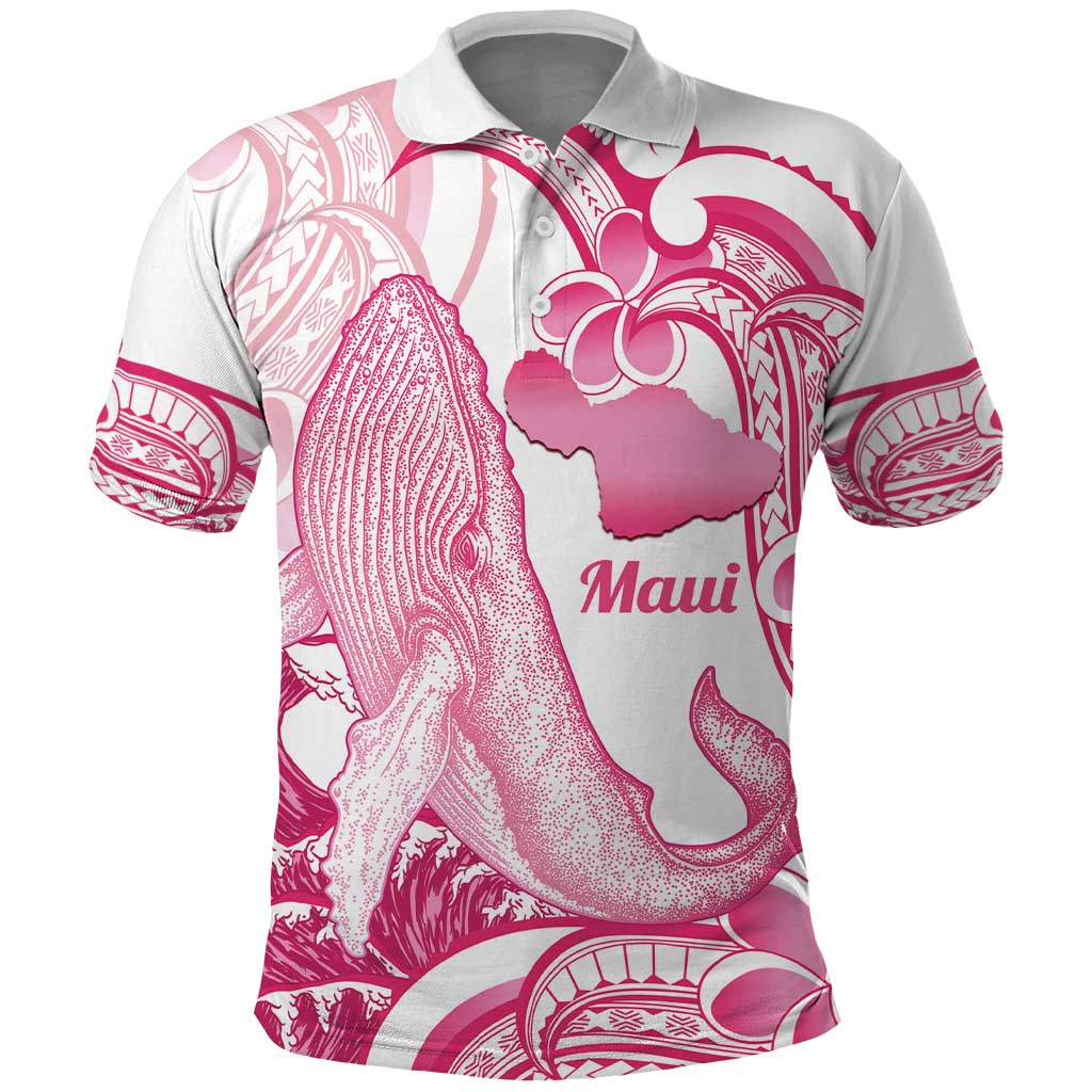 Aloha Hawaii Maui Polo Shirt Valley Isle Humpback Whale White