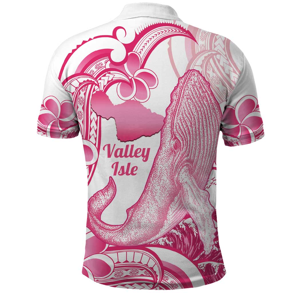 Aloha Hawaii Maui Polo Shirt Valley Isle Humpback Whale White