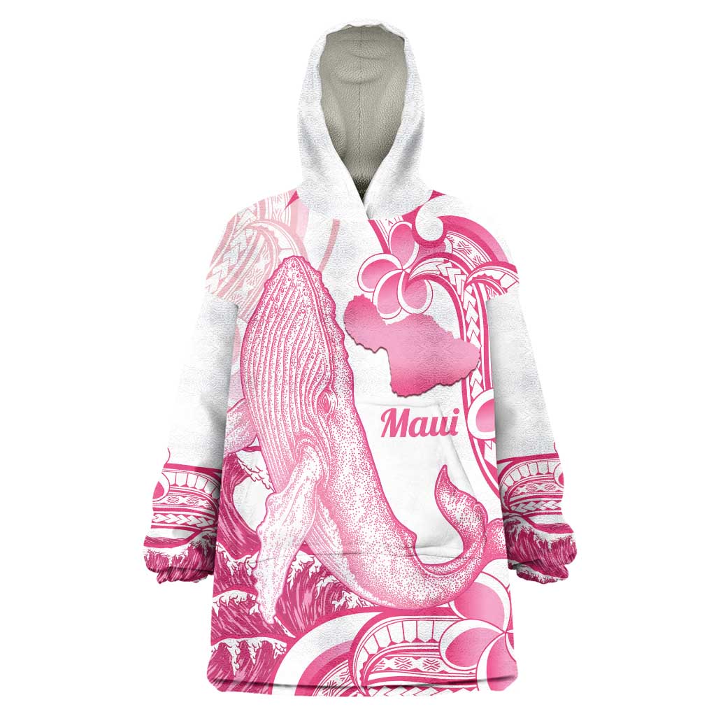 Aloha Hawaii Maui Wearable Blanket Hoodie Valley Isle Humpback Whale White