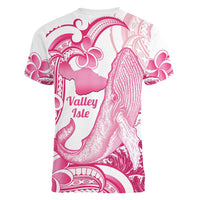 Aloha Hawaii Maui Women V-Neck T-Shirt Valley Isle Humpback Whale White