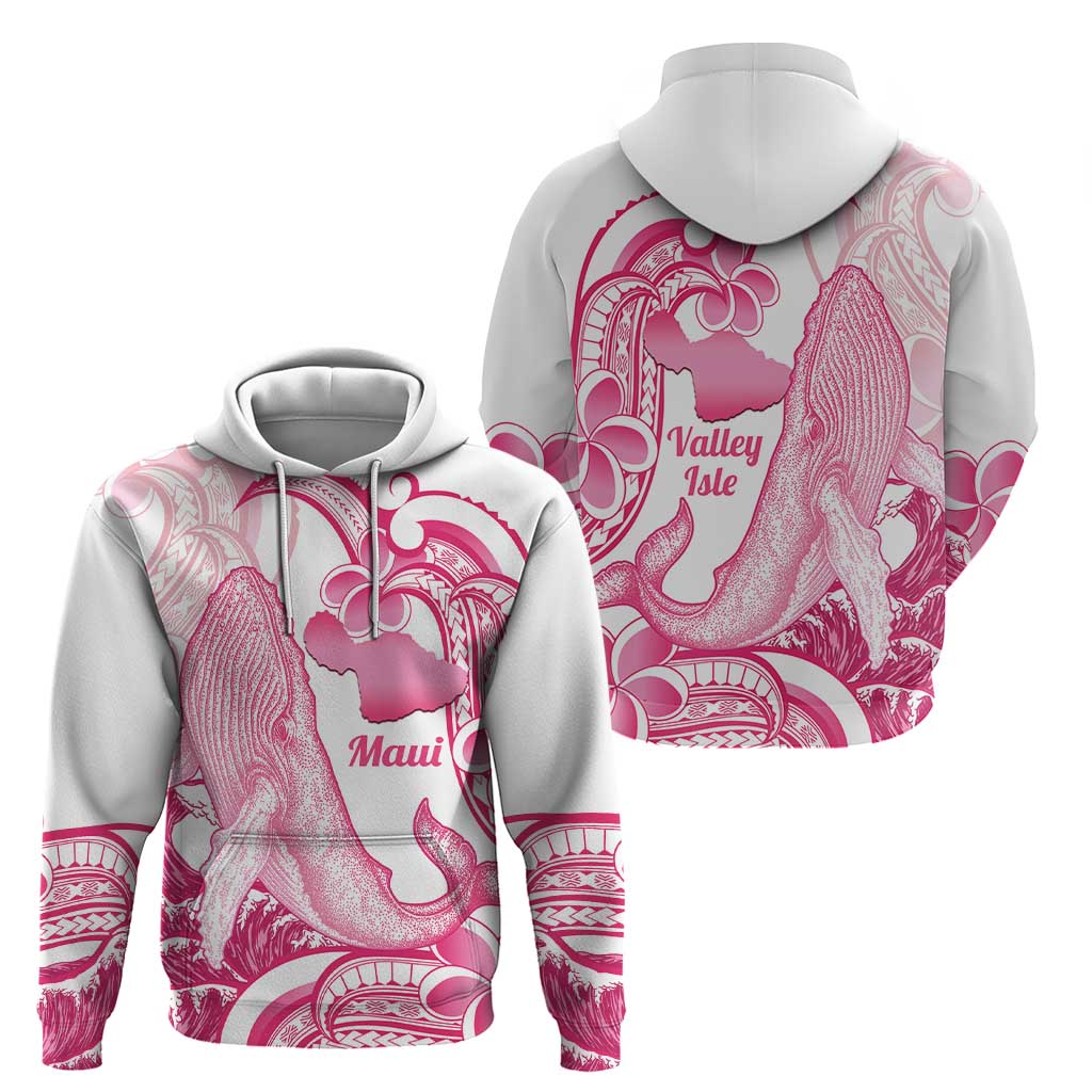 Aloha Hawaii Maui Zip Hoodie Valley Isle Humpback Whale White