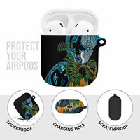 Turquoise New Zealand Kowhai And Piwakawaka AirPods Case Maori Ngaru Paua Shell - Polynesian Pride