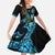 Turquoise New Zealand Kowhai And Piwakawaka Family Matching Mermaid Dress and Hawaiian Shirt Maori Ngaru Paua Shell