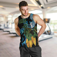Turquoise New Zealand Kowhai And Piwakawaka Men Tank Top Maori Ngaru Paua Shell LT14 Turquoise - Polynesian Pride