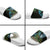 Turquoise New Zealand Kowhai And Piwakawaka Slide Sandals Maori Ngaru Paua Shell - Polynesian Pride