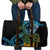 Turquoise New Zealand Kowhai And Piwakawaka Travel Bag Maori Ngaru Paua Shell - Polynesian Pride