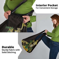 Yellow New Zealand Kowhai And Piwakawaka Grocery Bag Maori Ngaru Paua Shell