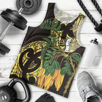 Yellow New Zealand Kowhai And Piwakawaka Men Tank Top Maori Ngaru Paua Shell LT14 - Polynesian Pride