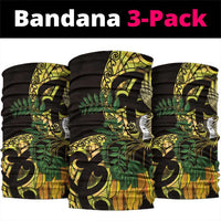 Yellow New Zealand Kowhai And Piwakawaka Neck Gaiter Maori Ngaru Paua Shell - Polynesian Pride