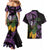 Purple New Zealand Kowhai And Piwakawaka Couples Matching Mermaid Dress and Hawaiian Shirt Maori Ngaru Paua Shell