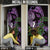 Purple New Zealand Kowhai And Piwakawaka Door Cover Maori Ngaru Paua Shell - Polynesian Pride