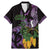 Purple New Zealand Kowhai And Piwakawaka Family Matching Mermaid Dress and Hawaiian Shirt Maori Ngaru Paua Shell