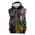 Purple New Zealand Kowhai And Piwakawaka Sleeveless Zip Hoodie Maori Ngaru Paua Shell - Polynesian Pride